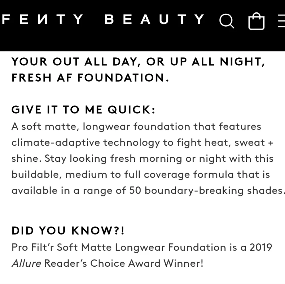 🆕 Fenty Beauty Pro Filt'r Soft Matte Longwear Foundation 105